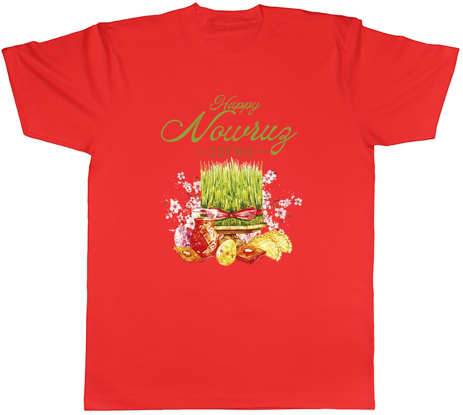 Personalised Happy Nowruz Wheat Plant Eggs Unisexs TShirt Tee Gift Top S