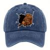 Wall Breaking Dachshund Graphic Baseball Cap Cotton Adjustable Casual Denim Outdoor Hat