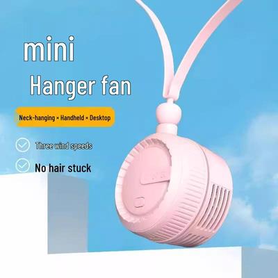 Tragbarer Mini-Faltventilator zum Umhängen mit USB-Ladefunktion und starkem Luftstrom für den Außen- und Schreibtischgebrauch
