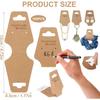 100 PCS Jewellery Display Cards, Self-Adhesive Kraft Hanging Display Card, Necklace, Bracelet, Earring, Keyring Display Cards