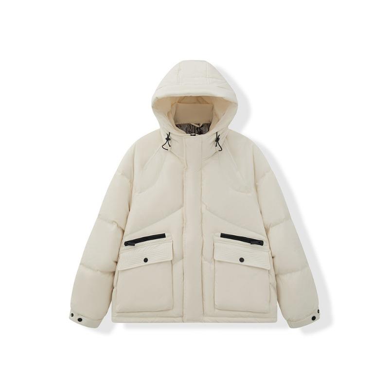 

Short men s down jacket white duck down casual new men s and women s down jacket hooded and cold-proof S