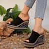 Big Size Women's Shoes One Strap Slope Heel Thick Bottom Sandals Fashion Sandals