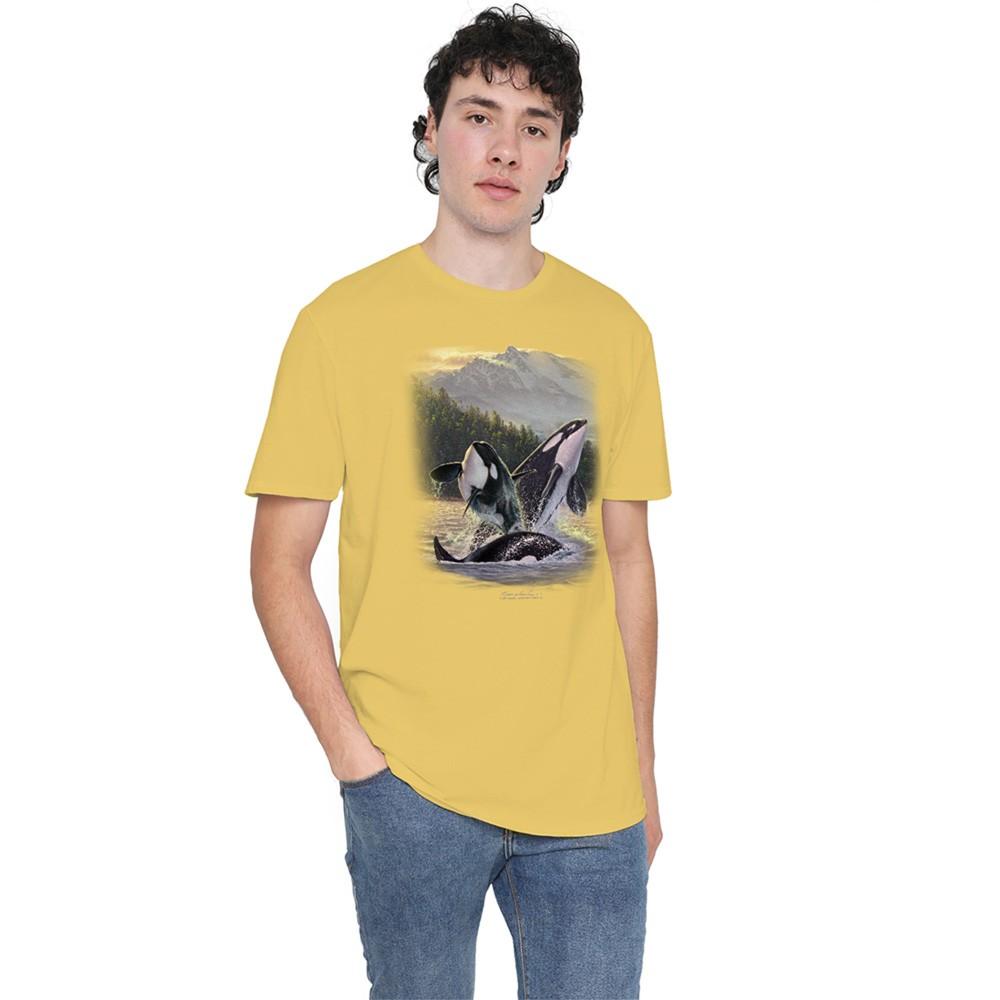 Wildlife Breaching Orcas T-Shirt S-3XL Banana L