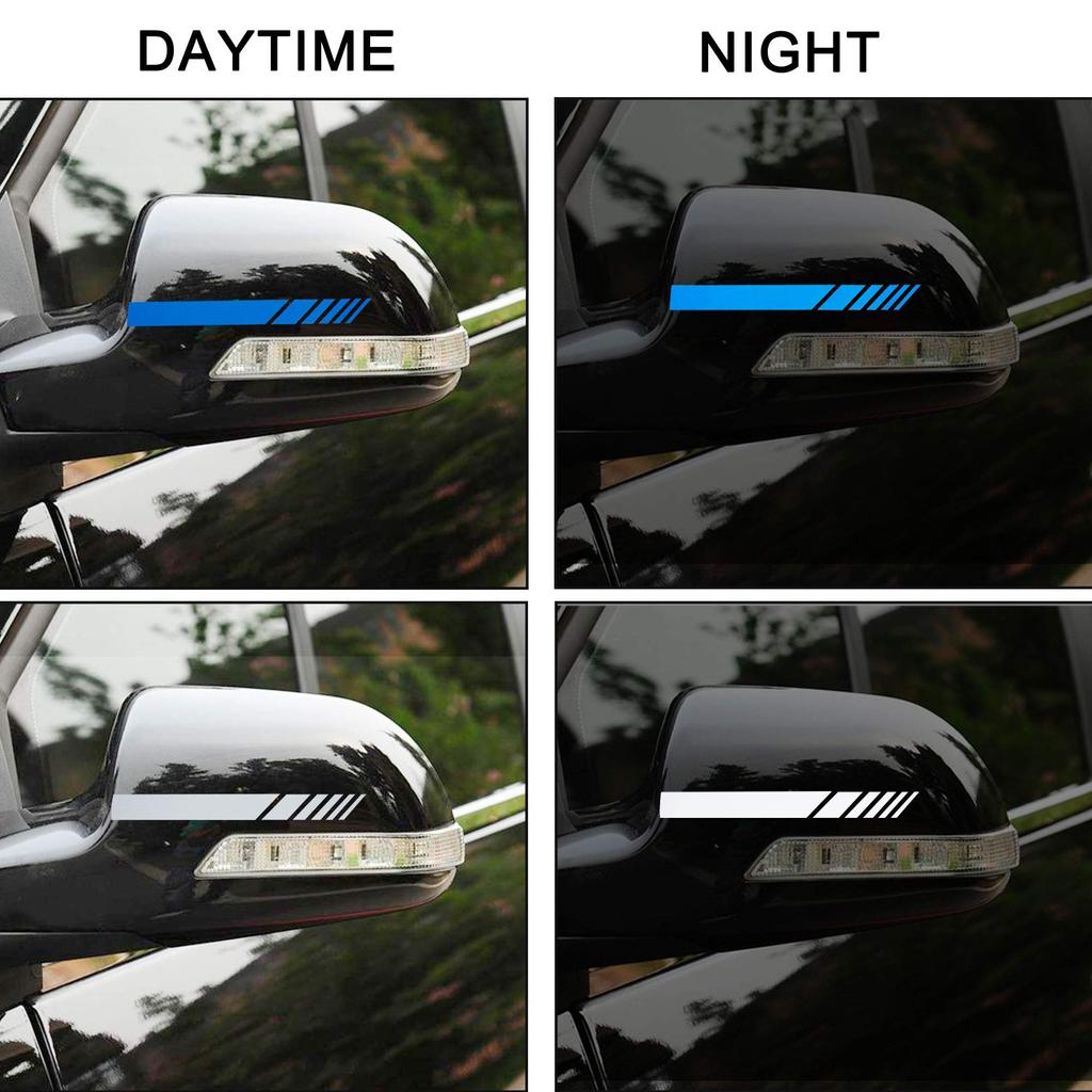 TOMALL 6pcs Rearview Mirror Car Stickers Reflective Stripes Car Mirror Decal Decoration DIY Personalization Waterproof Car Side Decal for Automotive