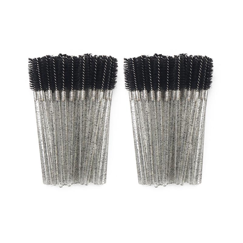 ANNAFRIS 1Pack 50Pcs Disposable Eyelash Brush Soft Head Crystal Eyebrow Brush Lash Extension Brush Mascara Wand Makeup Tool