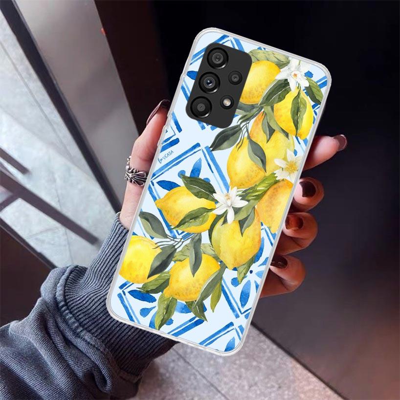 Citrus Limon Linnaeus Phone Case For Samsung Galaxy A12 A52S A42 A32 A22 A51 A50 Note 20 Ultra 10 S10 Plus A71 A70 A31 A30 A10S