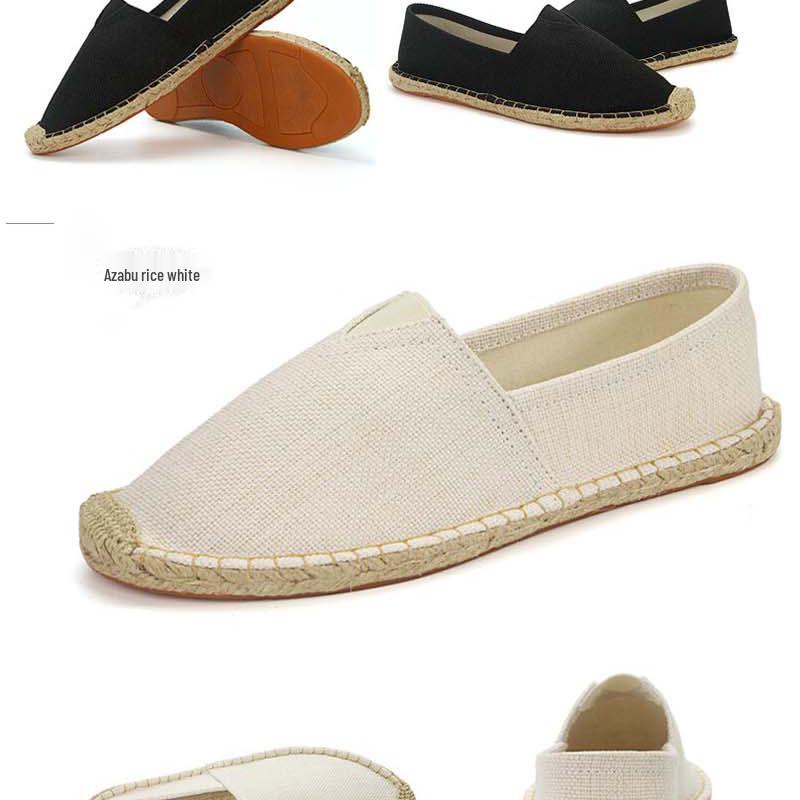 Scarpe da Ginnastica Slip-On in Tela con Suola in Canapa: Unisex, Intrecciato in Paglia, Casual, Disponibile in Taglie Grandi