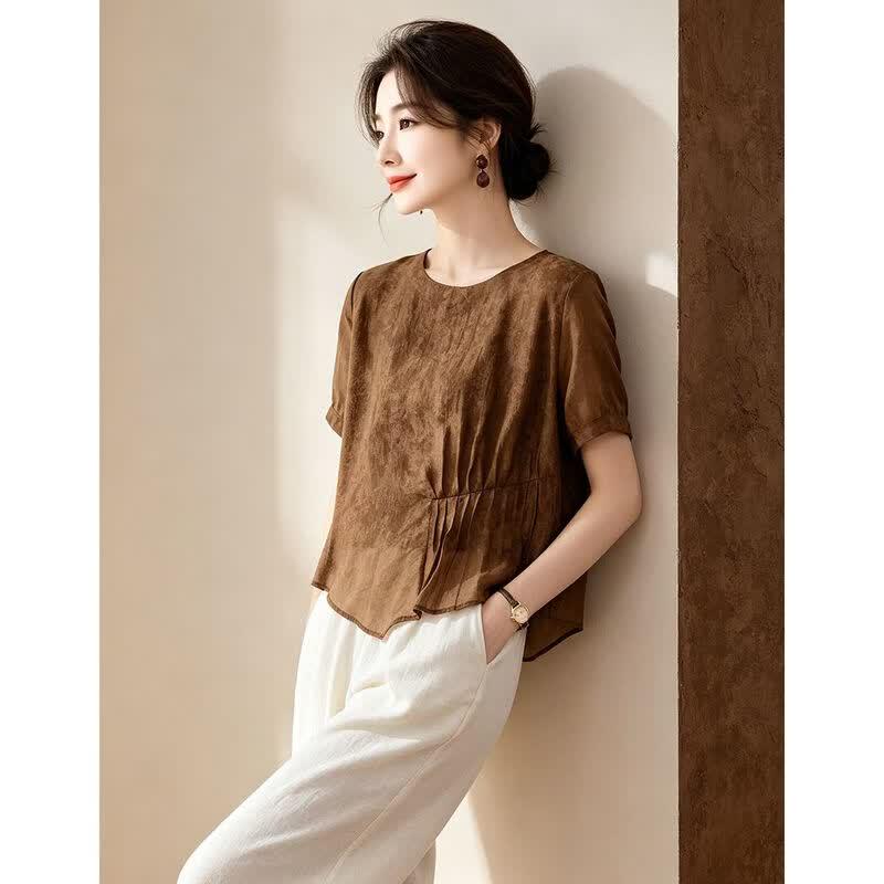 D.F.DEAR Women's Asymmetrical Hem Blouse