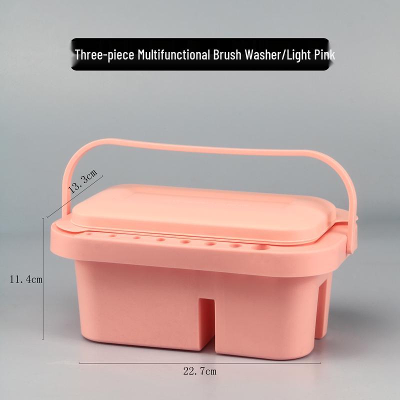 Portable 3-Piece Paint Set: Multifunctional Wash Bucket, Watercolor Gouache Palette, Color Mixing Box for Art Students