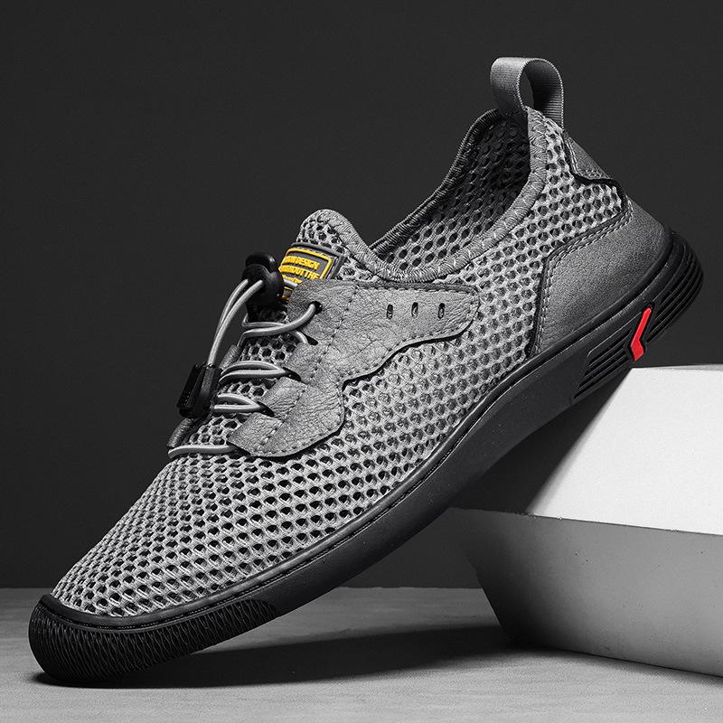 Men's shoes summer breathable mesh sports leisure outdoor mesh shoes men's lightweight versatile hollow thin mesh shoes men