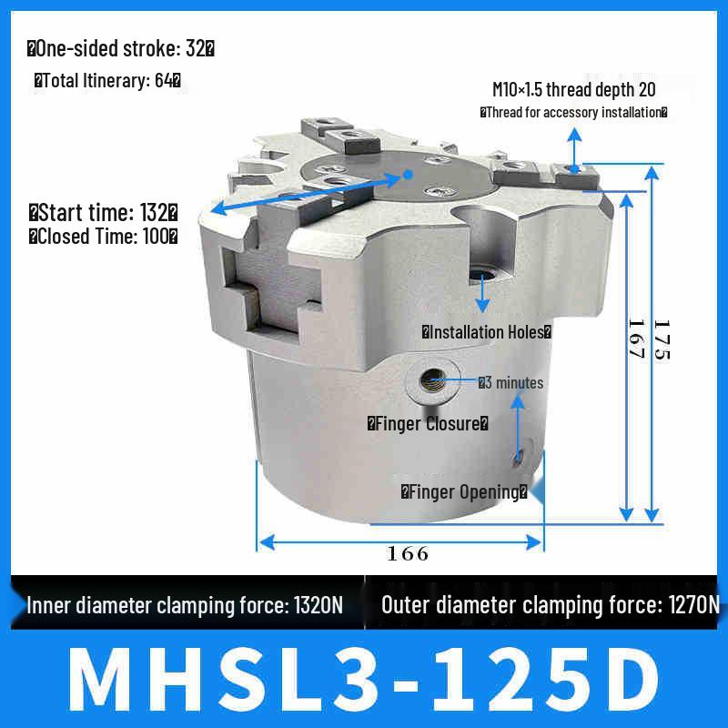 SMC Pneumatic Gripper Fingers: Two-Jaw, Three-Jaw, Four-Jaw MHS2/3/4-16D/25D/40D/50/63D