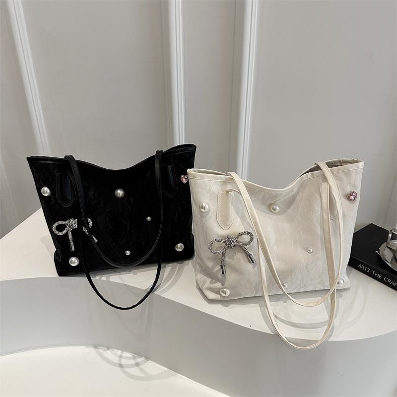 Slack Sweet Bow Women's New Class Bag Popular Shoulder Bag Large Capacity Tote Bag