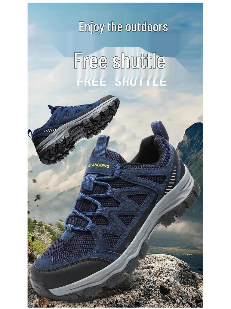 Men's Large Size Outdoor Hiking and Trekking Shoes for Spring and Autumn: Versatile for Camping, Sports, Mountaineering, and Running.