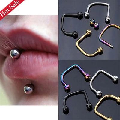 2Pcs 316L Stainless Steel Fashion Nose Ring Lip Ring Clip On Nose Cuff Hoop Septum Conch Earring Body Jewelry