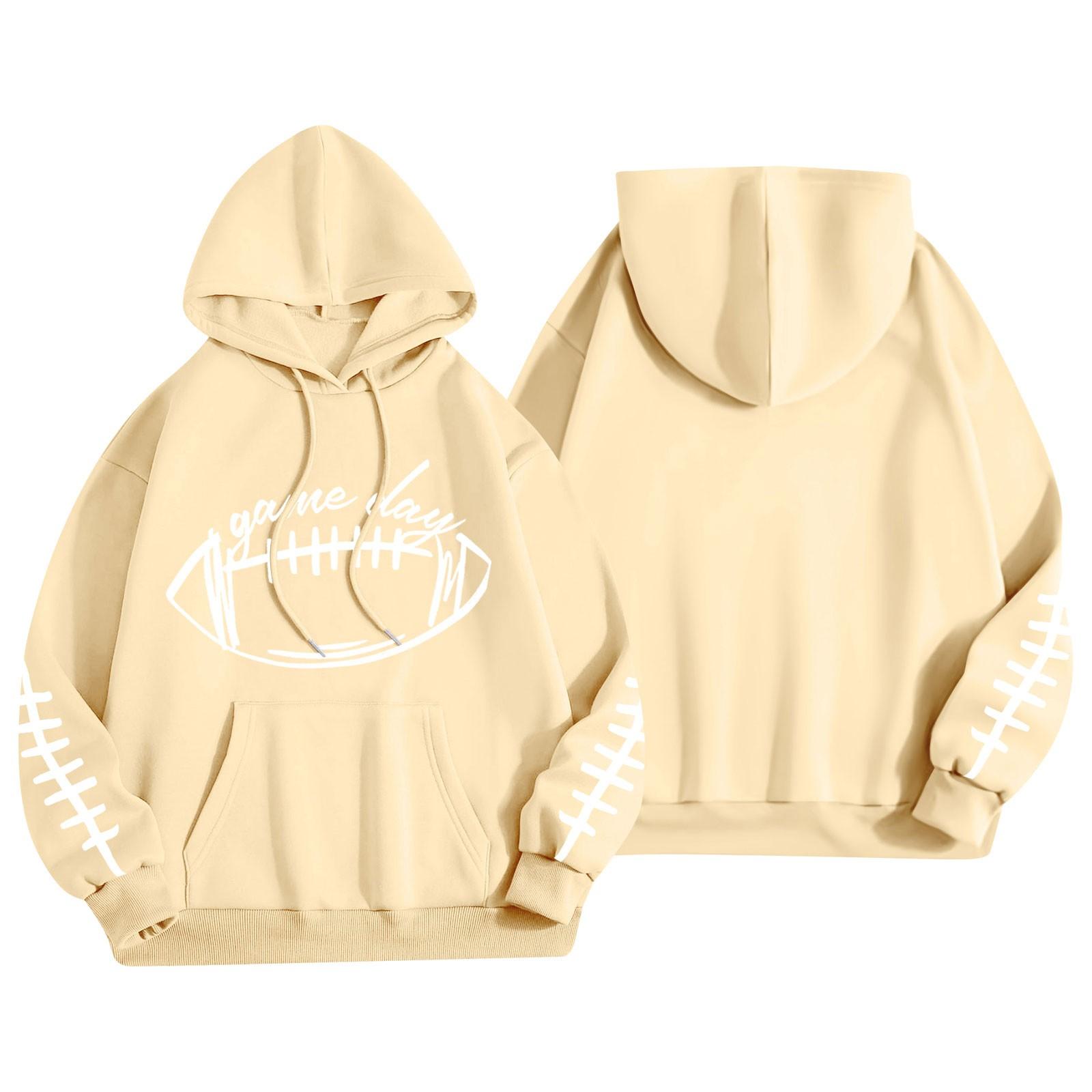 

Женская модная легкая толстовка с длинными рукавами и карманами с принтом регби XL