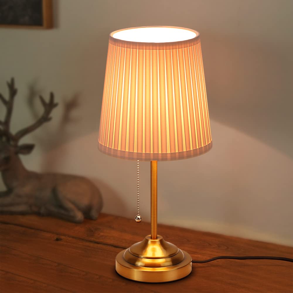 

Cerdeco Brass-Plated Antique Table Lamp, Antique European Vintage Bedside Lamp, Beautifully Aged and Decorative, Brass-Colored (TBL03UD -