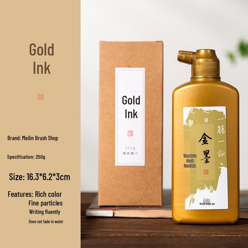 Anfänger Set für duftende Tuschestäbchen für Kalligraphie & Chinesische Malerei im Stil mit dünner Gold Schrift