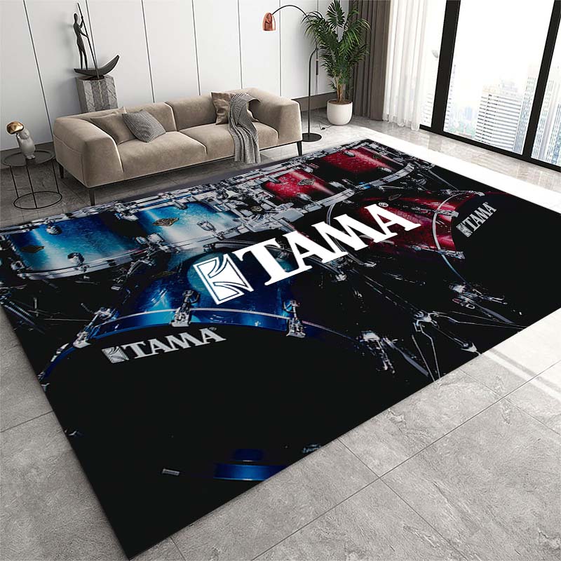 Stylish TAMA Drum Print Floor Mat Anti-Slip Carpet for Music Enthusiasts Unique Rug for Jazz or Electronic Drum-Themed Decor02