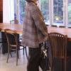 Shiz MAdAm Women A Line Round Check Wool jAcket J31627