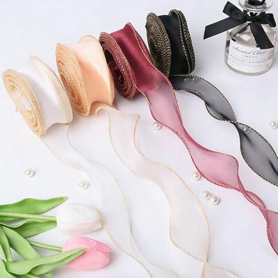 Wired Design Organza Ribbon 10 Yards Length Wavy Edge Ribbon Fishtail Ribbon DIY Craft