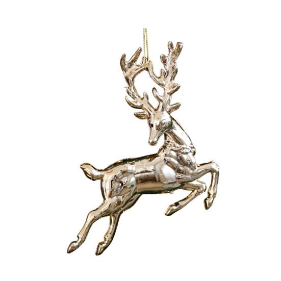 Christmas Ornaments Plastic Glitter Gold Snowflake/Reindeer/Angel Hanging Ornaments for Xmas Tree Winter Decoration