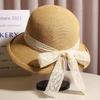 Straw Hat Women's Summer Sun Hat Hepburn Style Sun Hat Fashion Cool Hat Foldable Sun Hat Large Brim Fisherman Hat