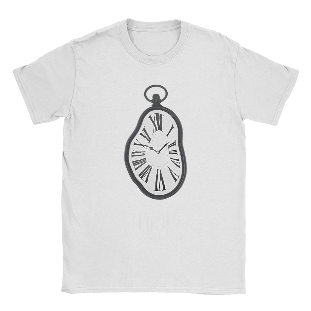Time Salvador Dali Clocks Men T Shirts Aesthetic Art Hipster Tees Short Sleeve Crewneck T-Shirt Pure Cotton 6XL Clothes