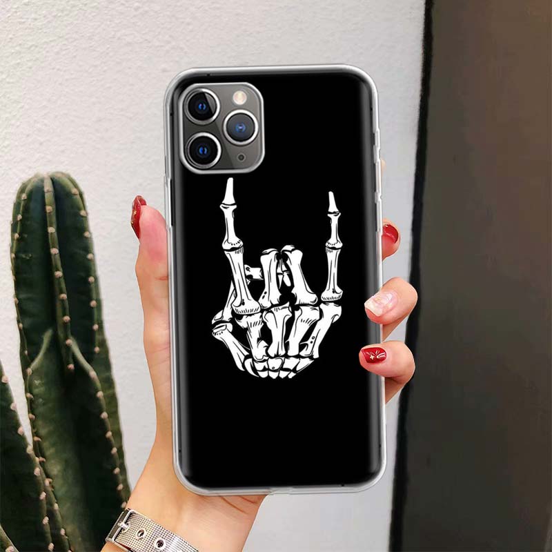 Spooky Skull Funny Dance Skeleton For iPhone 17 Air 16 15 14 Plus 13 Mini 12 11 Pro Max Phone Case 16E 7 Print 8 SE Fundas Cover