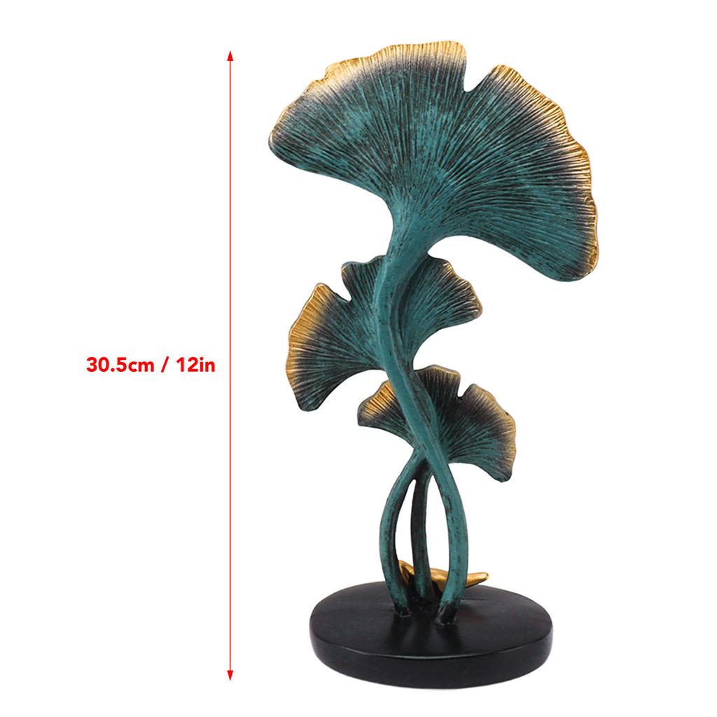 Resin Nordic Ginkgo Three Leaf Crafts Sculpture European Modern Desktop Ornament Model For Living Room Hallway Home Decoration