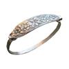 Handmade Sterling Spoon Bangle Floral Pattern Opening Bangle Boho Style Handle Cuff Jewelry Accessories