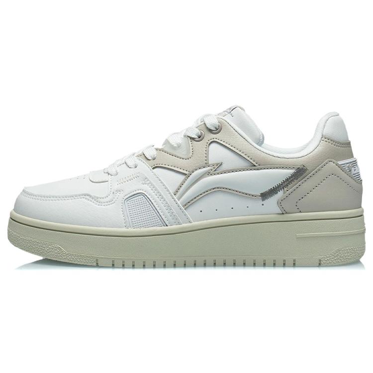 new LiNing Anti Slip Wear Resistant Low Top Skateboard Shoes Women's Champagne White
