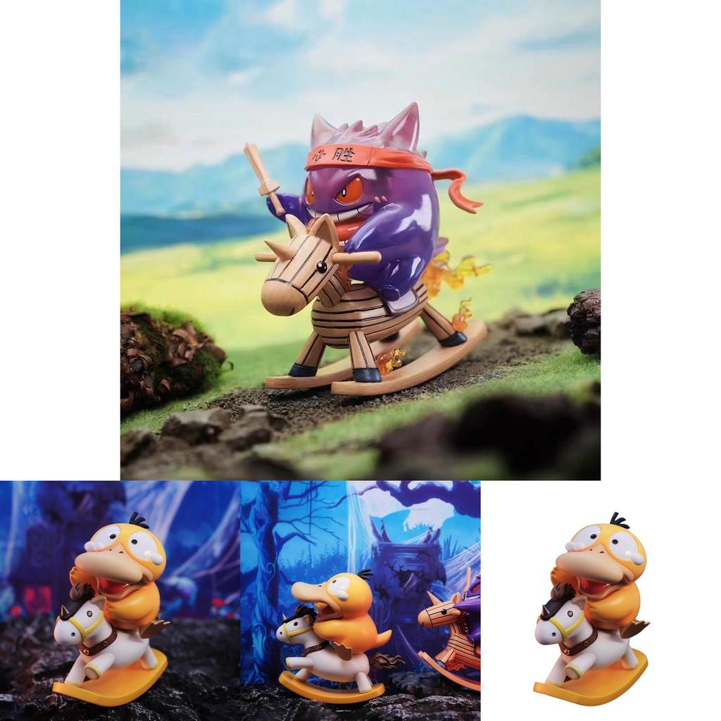 Delightful Pvc Psyduck And Gengar Cute Character Models For Car Decorations 9cm