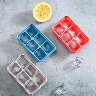 1 Set Ice Tray Mold with Lid 6 Grids DIY Making Ice Cube Tray Box Silicone Mold Kitchen Tools