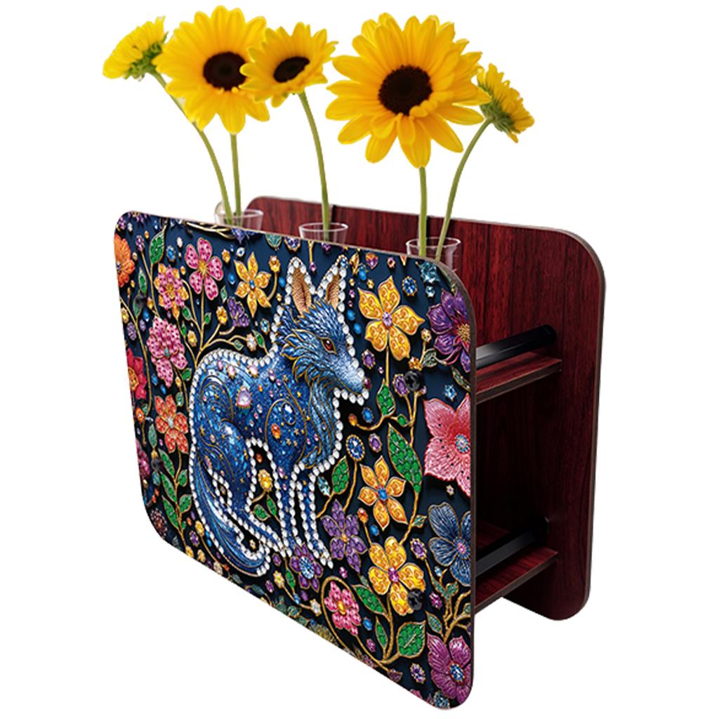 DIY Diamond Painting Wooden Tube Vase Two-Sided Pattern 5D DIY Vase Diamond Painting Kit for Adults Gift Idea Home Office Decor
