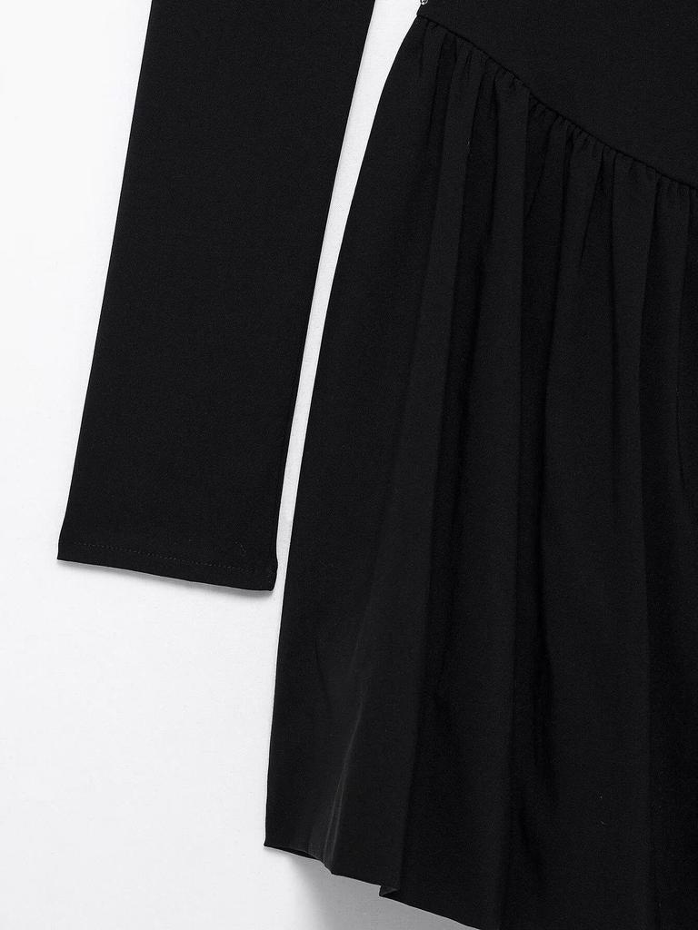 TAOP&ZA Women's Elegant Square Neck Balloon Silhouette Short Dress - Early Spring Collection