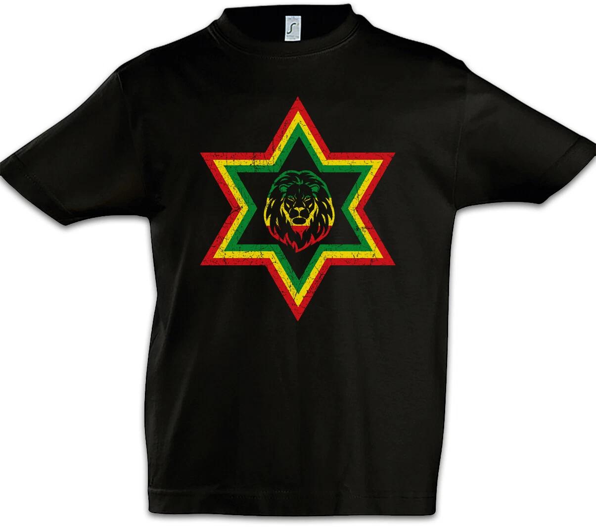 Rasta Star Lion Kids Boys kids boys T-Shirt Reggae Lion Jamaica Rastafarian Ethiopia 120