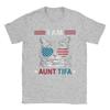 Novelty I Am Aunt Tifa Cat Patriotic T-Shirts for Men Round Collar Pure Cotton T Shirt  Short Sleeve Tees Summer Tops