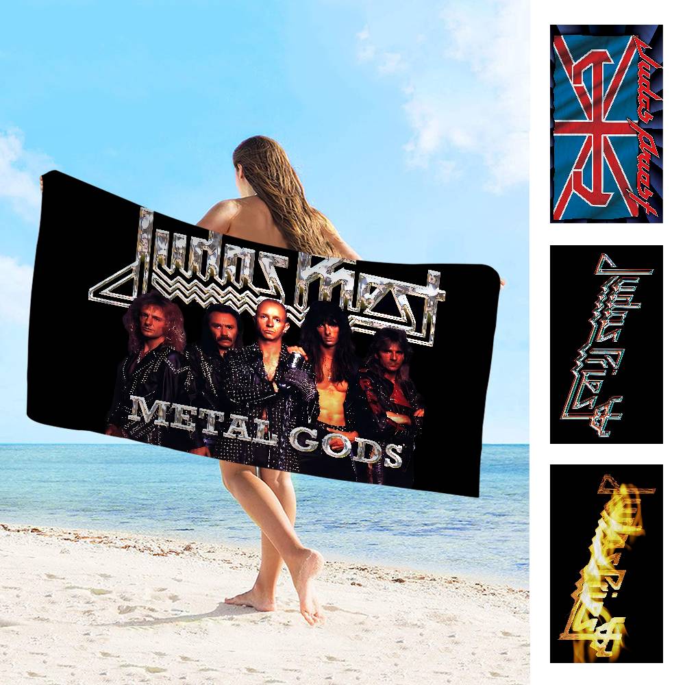 J-Judas P-Priest ROCK BAND Asciugamano da Bagno Microfibra Morbido Assorbente Traspirante Per Ragazza Bambini Decorativo Cartone Animato Asciugamano da Spiaggia