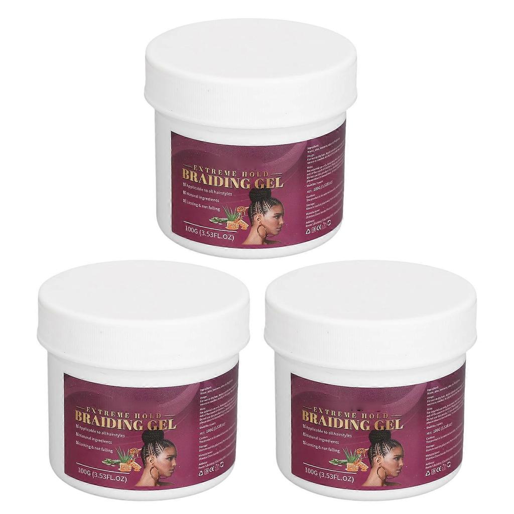 3PCS 100g Dreadlock Hold Gel Hair Braiding Locking Gel Multifunctional Gel Wax for Moisturizing and Styling