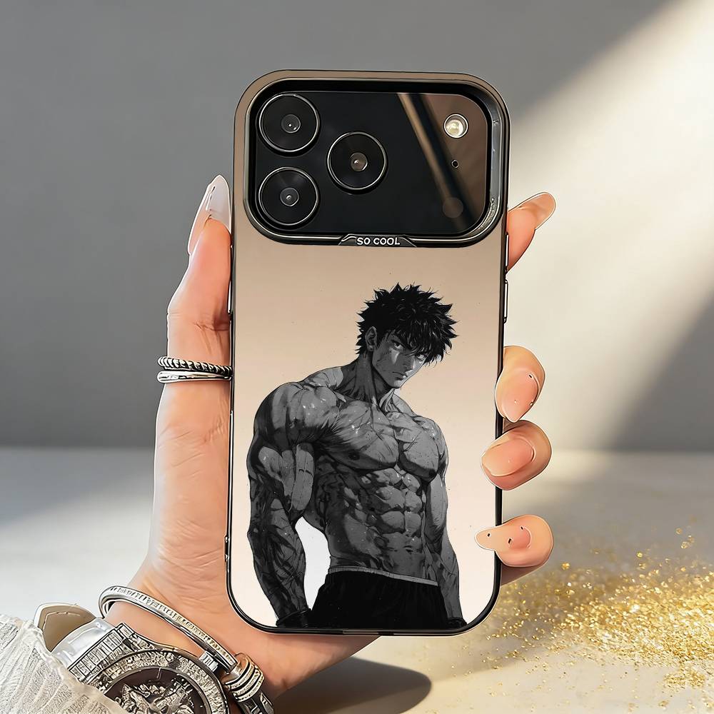Anime B-Baki H-Hanma Phone Case For iPhone17,16,15,14,13,12,11,Pro,MAX White Matte Shockproof Cover