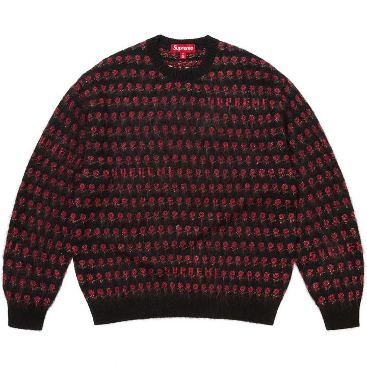 Supreme Bloemen Metallic Trui Zwart