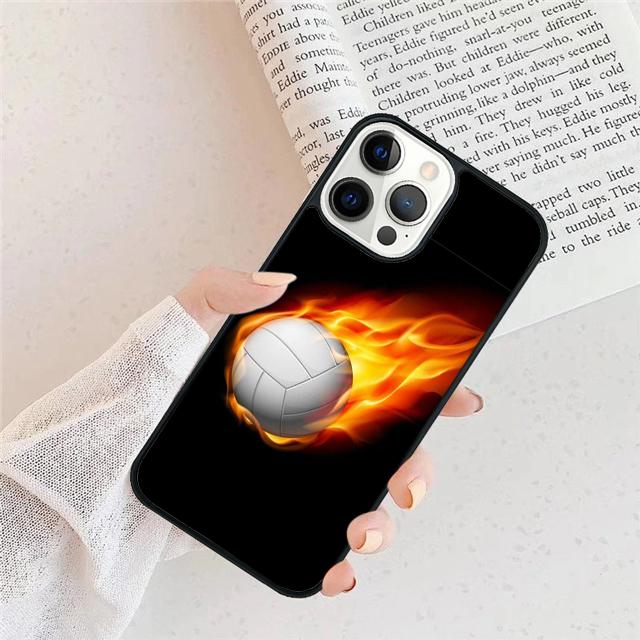 Ich LIEBE Volleyball spielen Handyhülle Cover Für iPhone 17 Air 16 15 14 Plus apple 16 11 12 13 Pro Ma coque