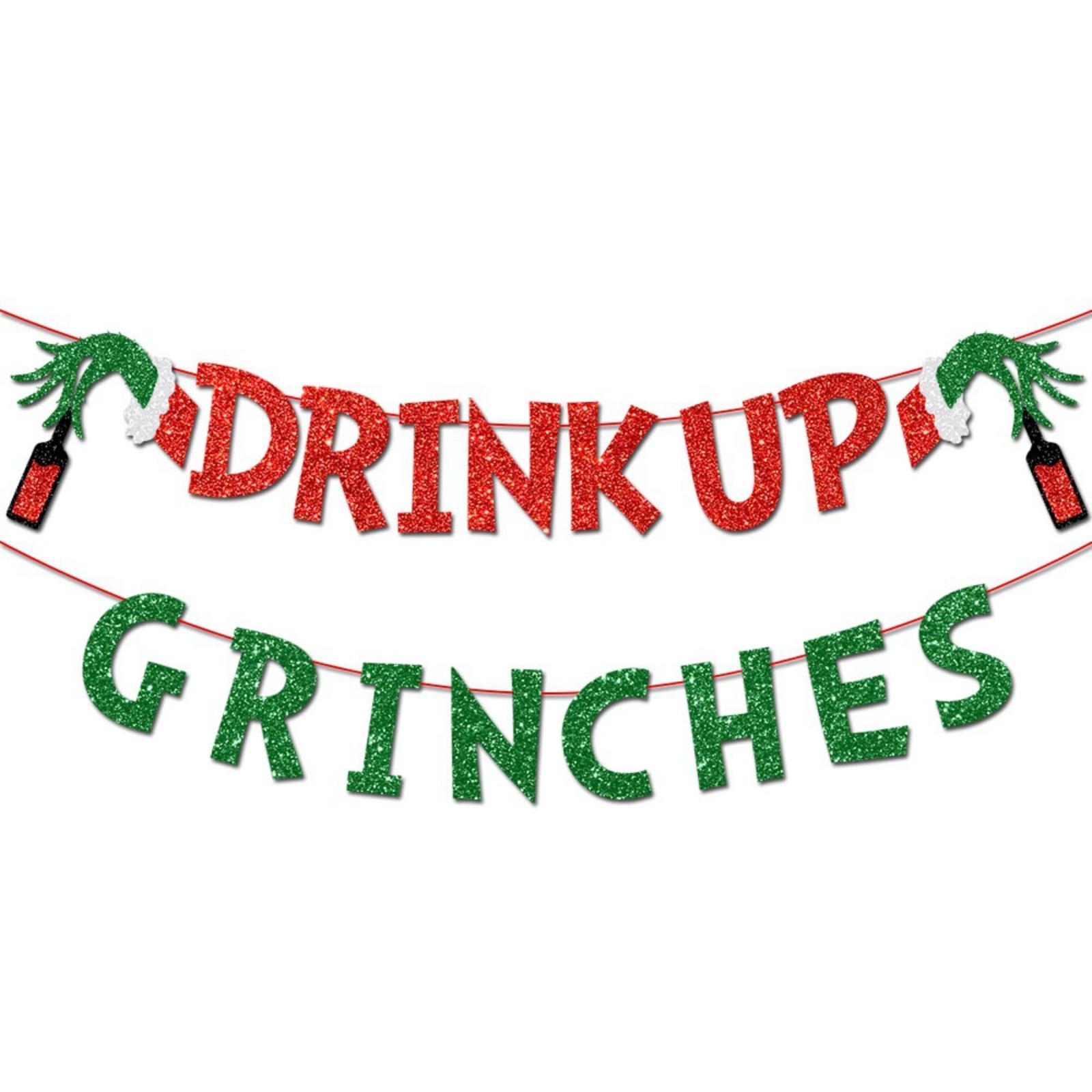 

Christmas Party Banner - Themed Pull Flag Decoration For Whoville Holiday Decor & New Year Celebrations One Size