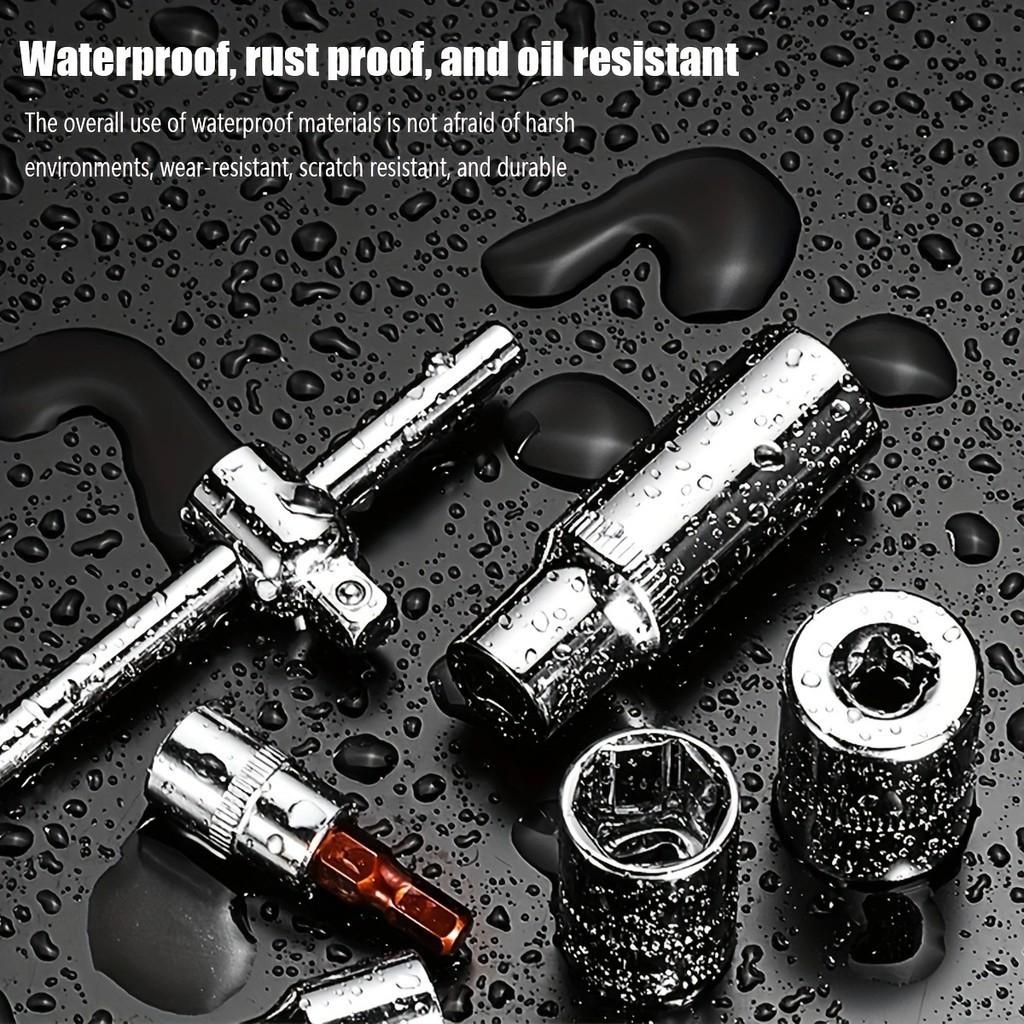 53pcs/Set 1/4 Inch Ratchet Wrench Set With Bit Socket Set Metric And Extension Bar For Auto Repairing And Household Drive Socket