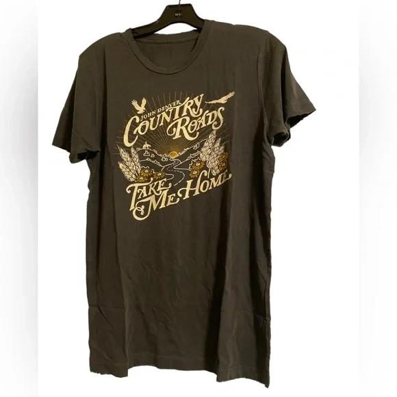 Take Me Home Country Roads John Denver Black S5XL TShirt CS195 Unisex T-Shirt M