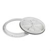 Boat Inspection Deck Plate Recessed Finger Grips Round Textured White 4 Inch