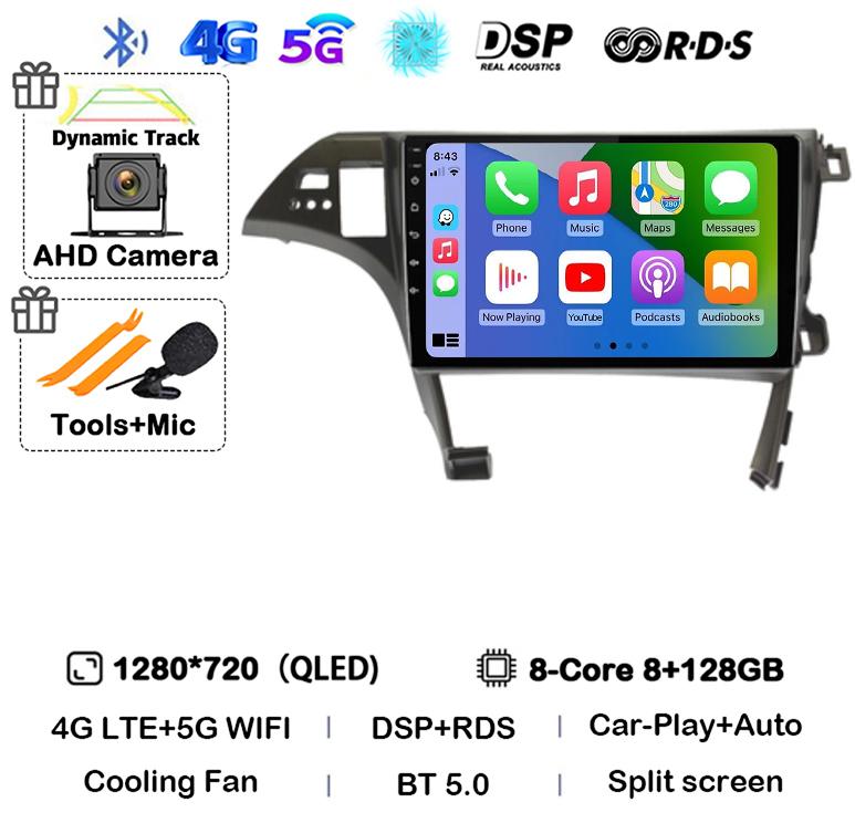 Android 14 Carplay Auto For Toyota Prius XW30 2009 2010 2011 2012 2013 2014 2015 Car Radio GPS Stereo Multimedia Player BT DSP
