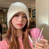 Imitation Mink Fur Lace-up Pullover Cap Women Plush Fisherman Hat Winter Warm Ear Protection Headgear Bonnet Solid Velvet Beanie
