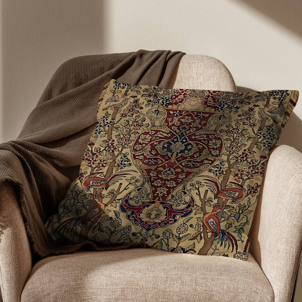 Persian Rug Iranian Carpet Pillow Case Square DoubleSided Printing Short Plush Sofa Cushion Cover Bedroom Bedside Pillow