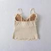Pure Desire Lace Back Tank Top for Women - Summer 2025 New Arrival, Push-up Strappy Sleeveless Shirt with Chest Pads.